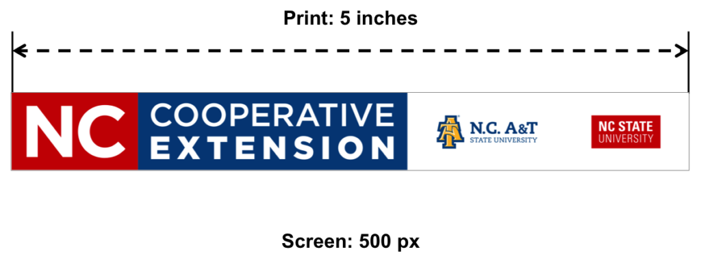 N.C. Cooperative Extension logo-Horizontal version sizing guidelines